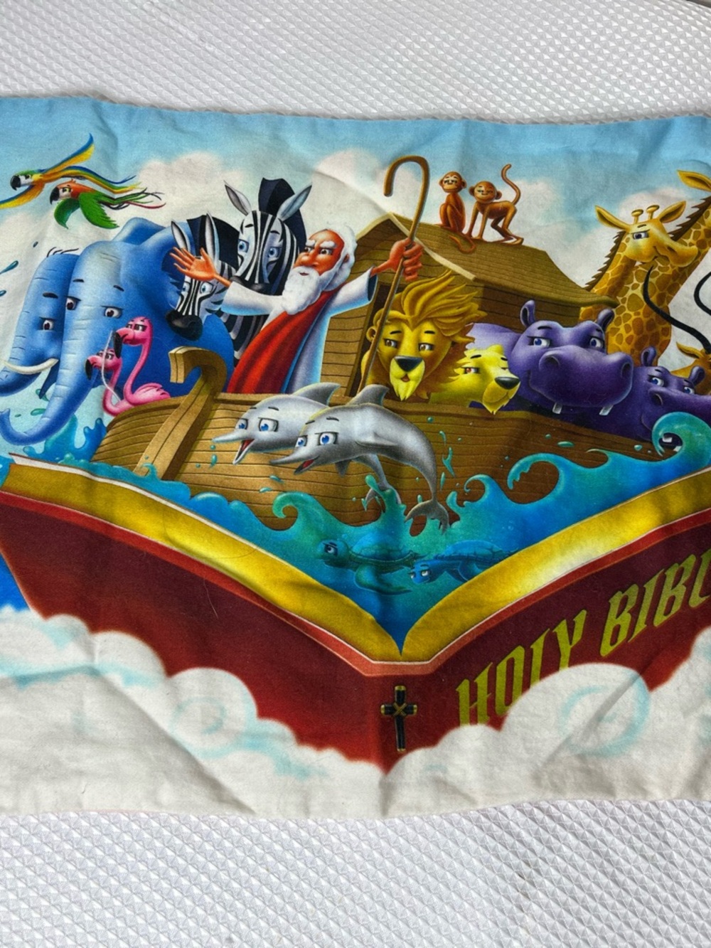 Noah's Ark Double-Sided Pillowcase - Colorful Kids Bible Theme - Picture 3 of 3